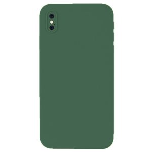 Husa protectie, interior de catifea, compatibila cu Apple iPhone XS Max, FONIX BloomShield, silicon, margini ridicate, slim, Verde inchis4