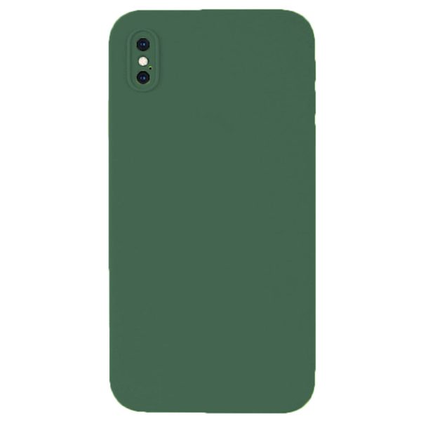 Husa protectie, interior de catifea, compatibila cu Apple iPhone XS Max, FONIX BloomShield, silicon, margini ridicate, slim, Verde inchis4