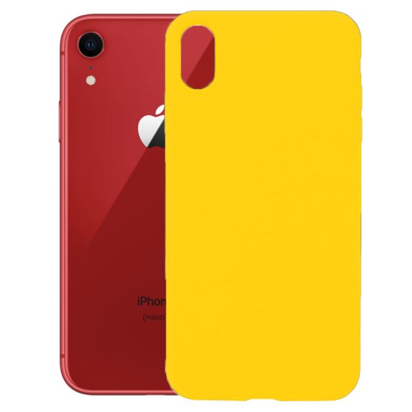 Husa protectie, interior de catifea, compatibila cu Apple iPhone XR, FONIX BloomShield, silicon, margini ridicate, slim, Galben