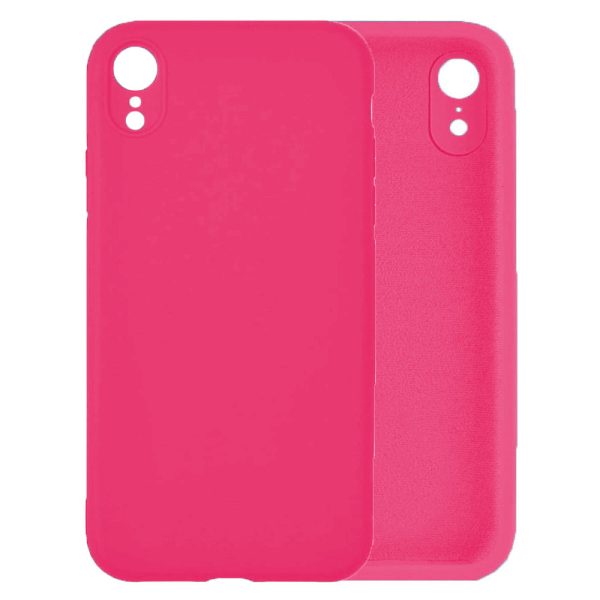 Husa protectie, interior de catifea, compatibila cu Apple iPhone XR, FONIX BloomShield, silicon, margini ridicate, slim, Roz neon