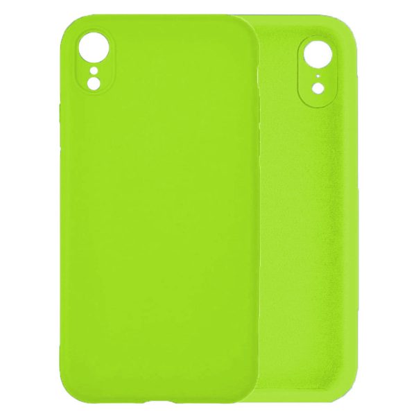 Husa protectie, interior de catifea, compatibila cu Apple iPhone XR, FONIX BloomShield, silicon, margini ridicate, slim, Verde neon