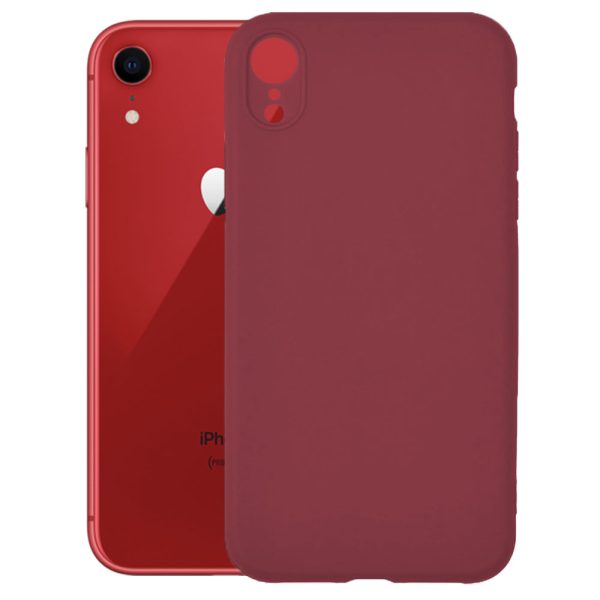 Husa protectie, interior de catifea, compatibila cu Apple iPhone XR, FONIX BloomShield, silicon, margini ridicate, slim, Visiniu