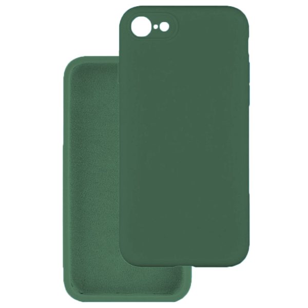 Husa protectie, interior de catifea, compatibila cu Apple iPhone 7 / 8, FONIX BloomShield, silicon, margini ridicate, slim, Verde inchis