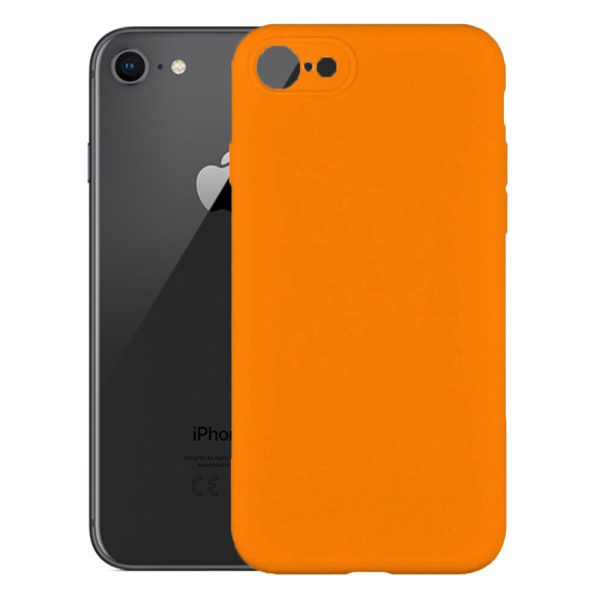 Husa protectie, interior de catifea, compatibila cu Apple iPhone 7 / 8, FONIX BloomShield, silicon, margini ridicate, slim, Portocaliu neon