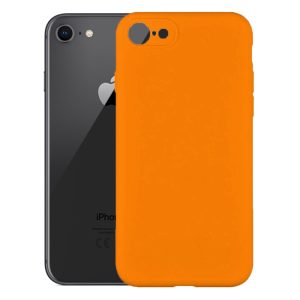 Husa protectie, interior de catifea, compatibila cu Apple iPhone SE 2 (2020), FONIX BloomShield, silicon, margini ridicate, slim, Portocaliu neon