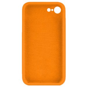 Husa protectie, interior de catifea, compatibila cu Apple iPhone SE 2 (2020), FONIX BloomShield, silicon, margini ridicate, slim, Portocaliu neon2