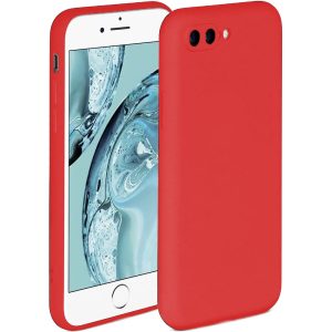 Husa protectie, interior de catifea, compatibila cu Apple iPhone 7 Plus / 8 Plus, FONIX BloomShield, silicon, margini ridicate, slim, Rosu