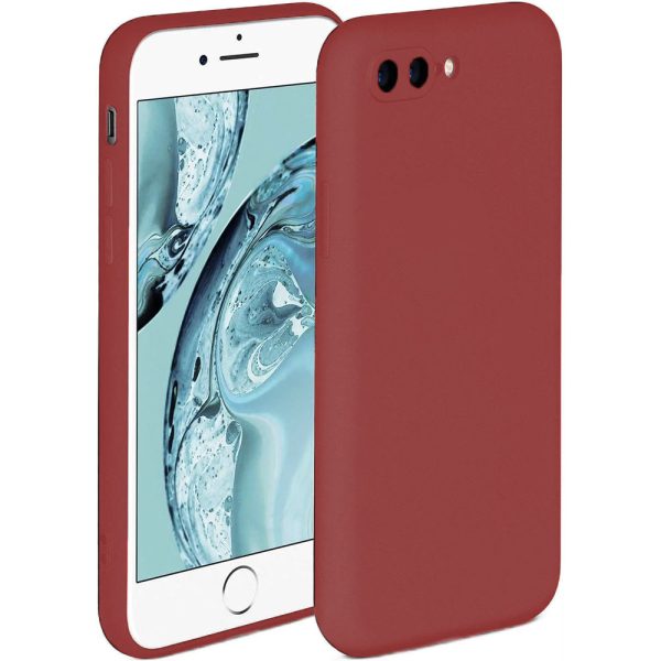 Husa protectie, interior de catifea, compatibila cu Apple iPhone 7 Plus / 8 Plus, FONIX BloomShield, silicon, margini ridicate, slim, Visiniu