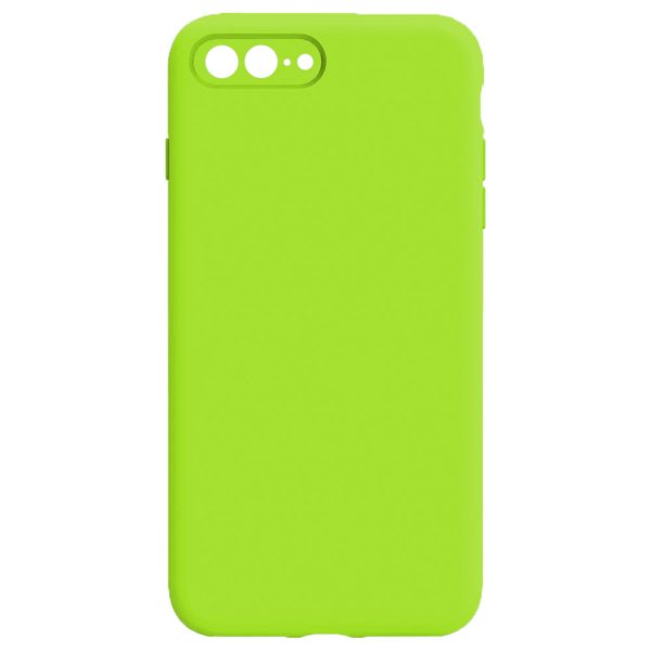 Husa protectie, interior de catifea, compatibila cu Apple iPhone 7 Plus / 8 Plus, FONIX BloomShield, silicon, margini ridicate, slim, Verde neon3