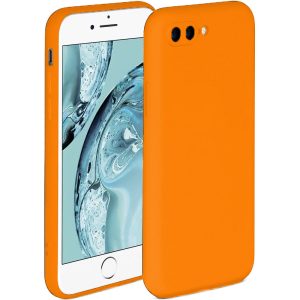 Husa protectie, interior de catifea, compatibila cu Apple iPhone 7 Plus / 8 Plus, FONIX BloomShield, silicon, margini ridicate, slim, Portocaliu neon