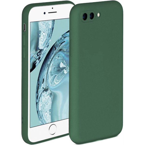 Husa protectie, interior de catifea, compatibila cu Apple iPhone 7 Plus / 8 Plus, FONIX BloomShield, silicon, margini ridicate, slim, Verde inchis