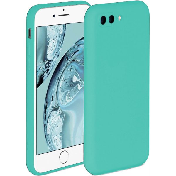 Husa protectie, interior de catifea, compatibila cu Apple iPhone 7 Plus / 8 Plus, FONIX BloomShield, silicon, margini ridicate, slim, Turcoaz