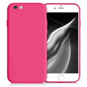 Husa protectie, interior de catifea, compatibila cu Apple iPhone 6 / 6S, FONIX BloomShield, silicon, margini ridicate, slim, Roz neon