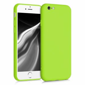 Husa protectie, interior de catifea, compatibila cu Apple iPhone 6 / 6S, FONIX BloomShield, silicon, margini ridicate, slim, Verde neon