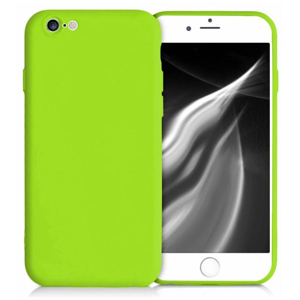 Husa protectie, interior de catifea, compatibila cu Apple iPhone 6 / 6S, FONIX BloomShield, silicon, margini ridicate, slim, Verde neon