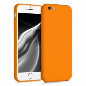 Husa protectie, interior de catifea, compatibila cu Apple iPhone 6 / 6S, FONIX BloomShield, silicon, margini ridicate, slim, Portocaliu neon