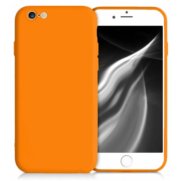 Husa protectie, interior de catifea, compatibila cu Apple iPhone 6 / 6S, FONIX BloomShield, silicon, margini ridicate, slim, Portocaliu neon