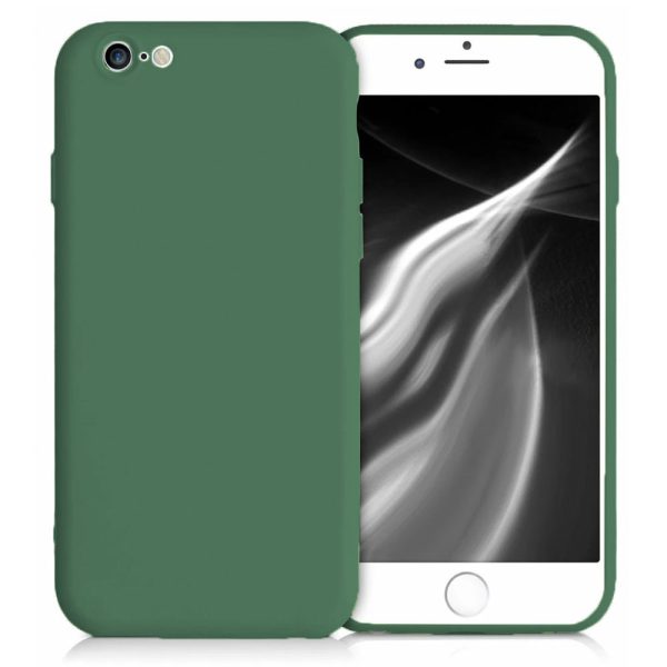 Husa protectie, interior de catifea, compatibila cu Apple iPhone 6 / 6S, FONIX BloomShield, silicon, margini ridicate, slim, Verde inchis