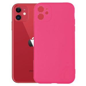 Husa protectie, interior de catifea, compatibila cu Apple iPhone 11, FONIX BloomShield, silicon, margini ridicate, slim, Roz neon