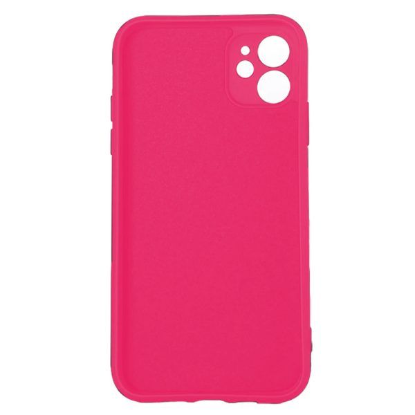 Husa protectie, interior de catifea, compatibila cu Apple iPhone 11, FONIX BloomShield, silicon, margini ridicate, slim, Roz neon2