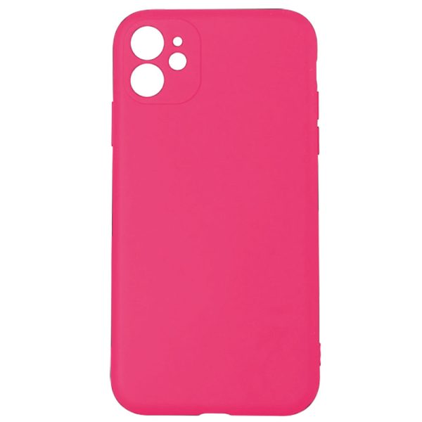 Husa protectie, interior de catifea, compatibila cu Apple iPhone 11, FONIX BloomShield, silicon, margini ridicate, slim, Roz neon3