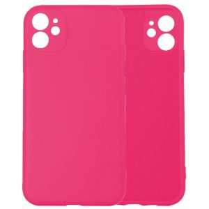 Husa protectie, interior de catifea, compatibila cu Apple iPhone 11, FONIX BloomShield, silicon, margini ridicate, slim, Roz neon