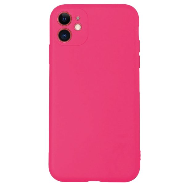 Husa protectie, interior de catifea, compatibila cu Apple iPhone 11, FONIX BloomShield, silicon, margini ridicate, slim, Roz neon4