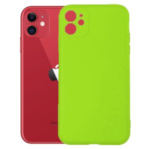 Husa protectie, interior de catifea, compatibila cu Apple iPhone 11, FONIX BloomShield, silicon, margini ridicate, slim, Verde neon