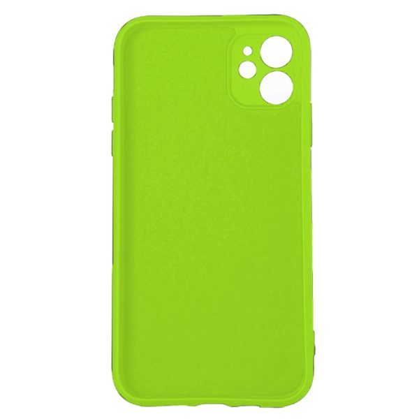 Husa protectie, interior de catifea, compatibila cu Apple iPhone 11, FONIX BloomShield, silicon, margini ridicate, slim, Verde neon2