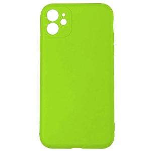 Husa protectie, interior de catifea, compatibila cu Apple iPhone 11, FONIX BloomShield, silicon, margini ridicate, slim, Verde neon3