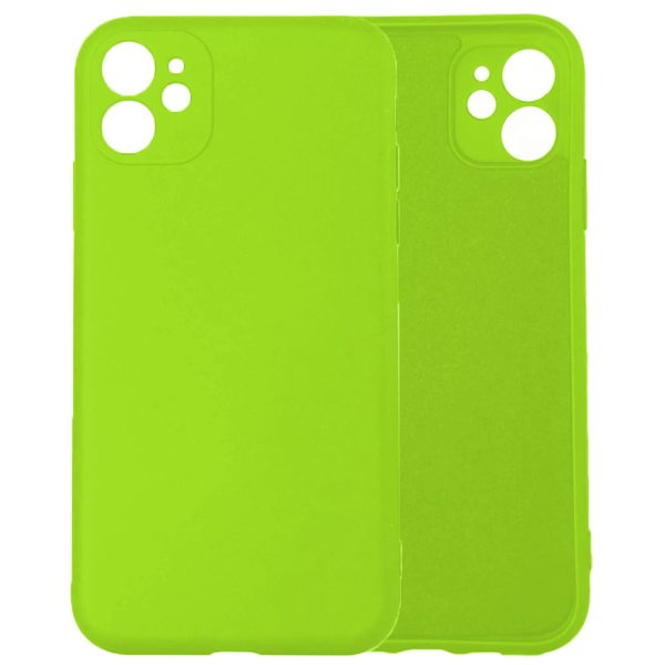 Husa protectie, interior de catifea, compatibila cu Apple iPhone 11, FONIX BloomShield, silicon, margini ridicate, slim, Verde neon