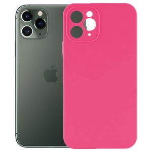 Husa protectie, interior de catifea, compatibila cu Apple iPhone 11 Pro, FONIX BloomShield, silicon, margini ridicate, slim, Roz neon