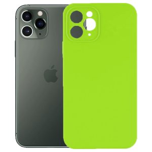 Husa protectie, interior de catifea, compatibila cu Apple iPhone 11 Pro, FONIX BloomShield, silicon, margini ridicate, slim, Verde neon