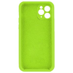 Husa protectie, interior de catifea, compatibila cu Apple iPhone 11 Pro, FONIX BloomShield, silicon, margini ridicate, slim, Verde neon2