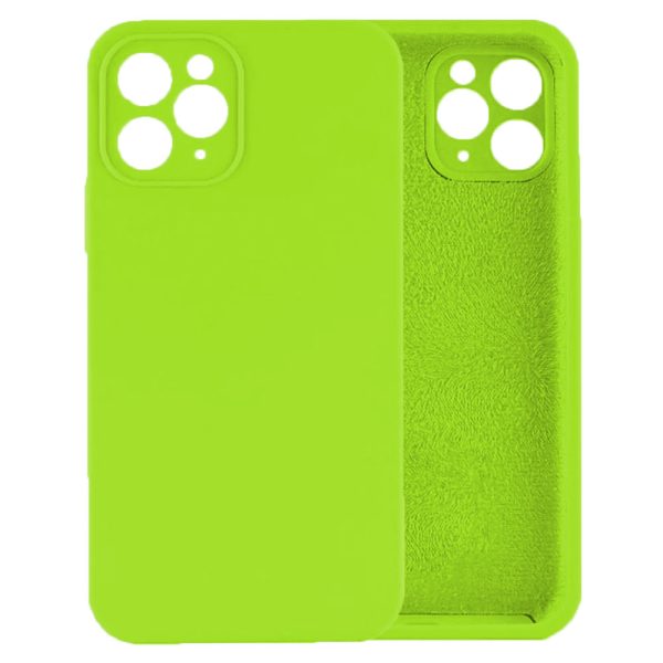 Husa protectie, interior de catifea, compatibila cu Apple iPhone 11 Pro, FONIX BloomShield, silicon, margini ridicate, slim, Verde neon4