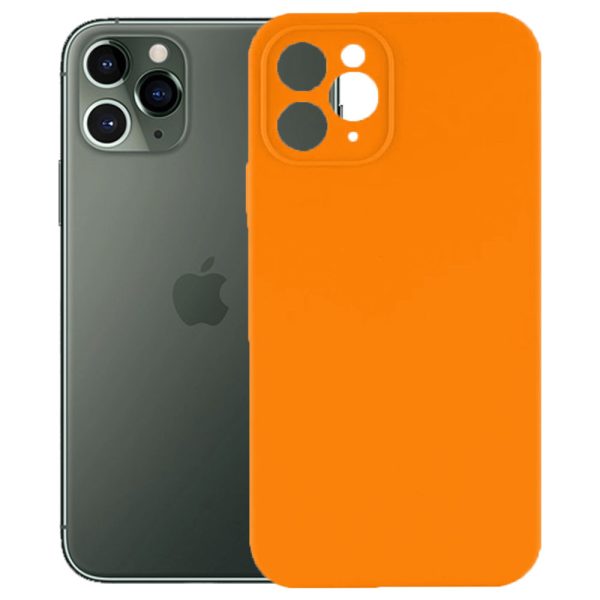 Husa protectie, interior de catifea, compatibila cu Apple iPhone 11 Pro, FONIX BloomShield, silicon, margini ridicate, slim, Portocaliu neon