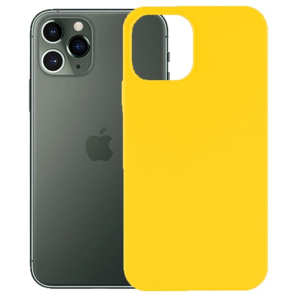 Husa protectie, interior de catifea, compatibila cu Apple iPhone 11 Pro, FONIX BloomShield, silicon, margini ridicate, slim, Galben