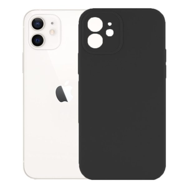 Husa protectie, interior de catifea, compatibila cu Apple iPhone 12, FONIX BloomShield, silicon, margini ridicate, slim, Negru