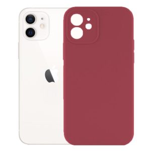 Husa protectie, interior de catifea, compatibila cu Apple iPhone 12, FONIX BloomShield, silicon, margini ridicate, slim, Visiniu