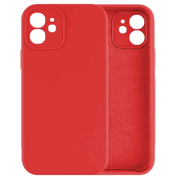 Husa protectie, interior de catifea, compatibila cu Apple iPhone 12, FONIX BloomShield, silicon, margini ridicate, slim, Rosu4