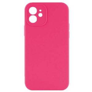 Husa protectie, interior de catifea, compatibila cu Apple iPhone 12, FONIX BloomShield, silicon, margini ridicate, slim, Roz neon3