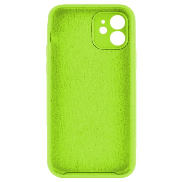 Husa protectie, interior de catifea, compatibila cu Apple iPhone 12, FONIX BloomShield, silicon, margini ridicate, slim, Verde neon2