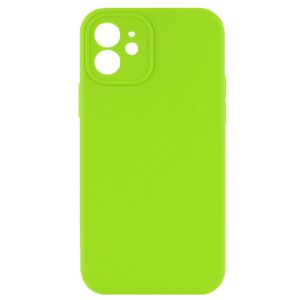 Husa protectie, interior de catifea, compatibila cu Apple iPhone 12, FONIX BloomShield, silicon, margini ridicate, slim, Verde neon3