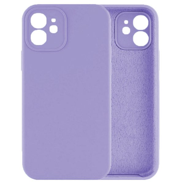 Husa protectie, interior de catifea, compatibila cu Apple iPhone 12, FONIX BloomShield, silicon, margini ridicate, slim, Mov4