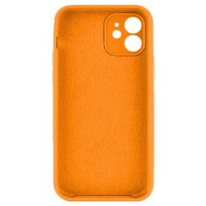 Husa protectie, interior de catifea, compatibila cu Apple iPhone 12, FONIX BloomShield, silicon, margini ridicate, slim, Portocaliu neon2