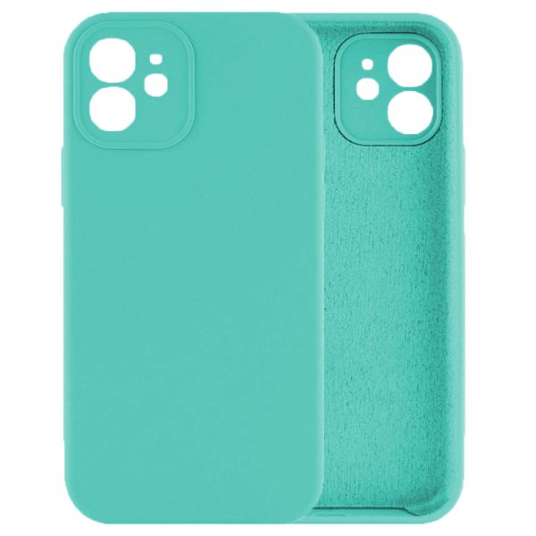 Husa protectie, interior de catifea, compatibila cu Apple iPhone 12, FONIX BloomShield, silicon, margini ridicate, slim, Turcoaz4