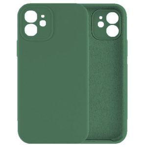 Husa protectie, interior de catifea, compatibila cu Apple iPhone 12, FONIX BloomShield, silicon, margini ridicate, slim, Verde inchis4