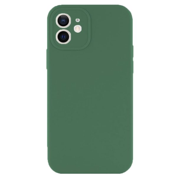 Husa protectie, interior de catifea, compatibila cu Apple iPhone 12, FONIX BloomShield, silicon, margini ridicate, slim, Verde inchis5