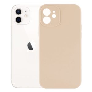 Husa protectie, interior de catifea, compatibila cu Apple iPhone 12, FONIX BloomShield, silicon, margini ridicate, slim, Crem