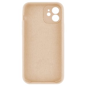 Husa protectie, interior de catifea, compatibila cu Apple iPhone 12, FONIX BloomShield, silicon, margini ridicate, slim, Crem2